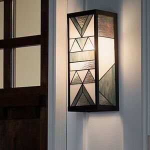 NIB River of Goods STAINED GLASS Outdoor Light Wall Sconce Fixture Iridescent